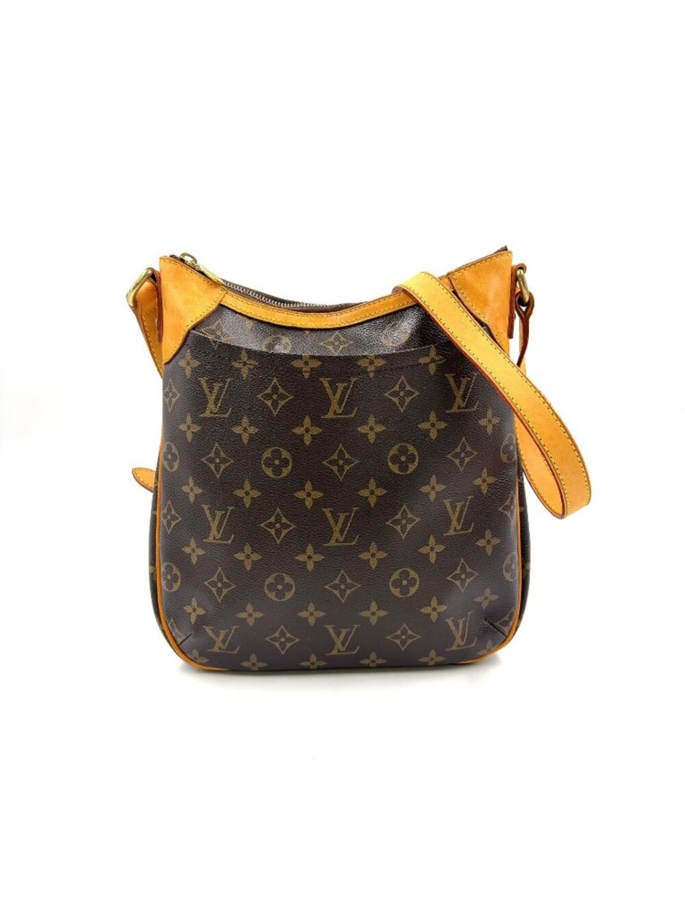 Louis Vuitton Odeon PM Monogram Leather Brown Light Shoulder Bag Gold